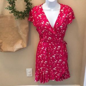 Mossimo wrap dress with pink and floral print- M